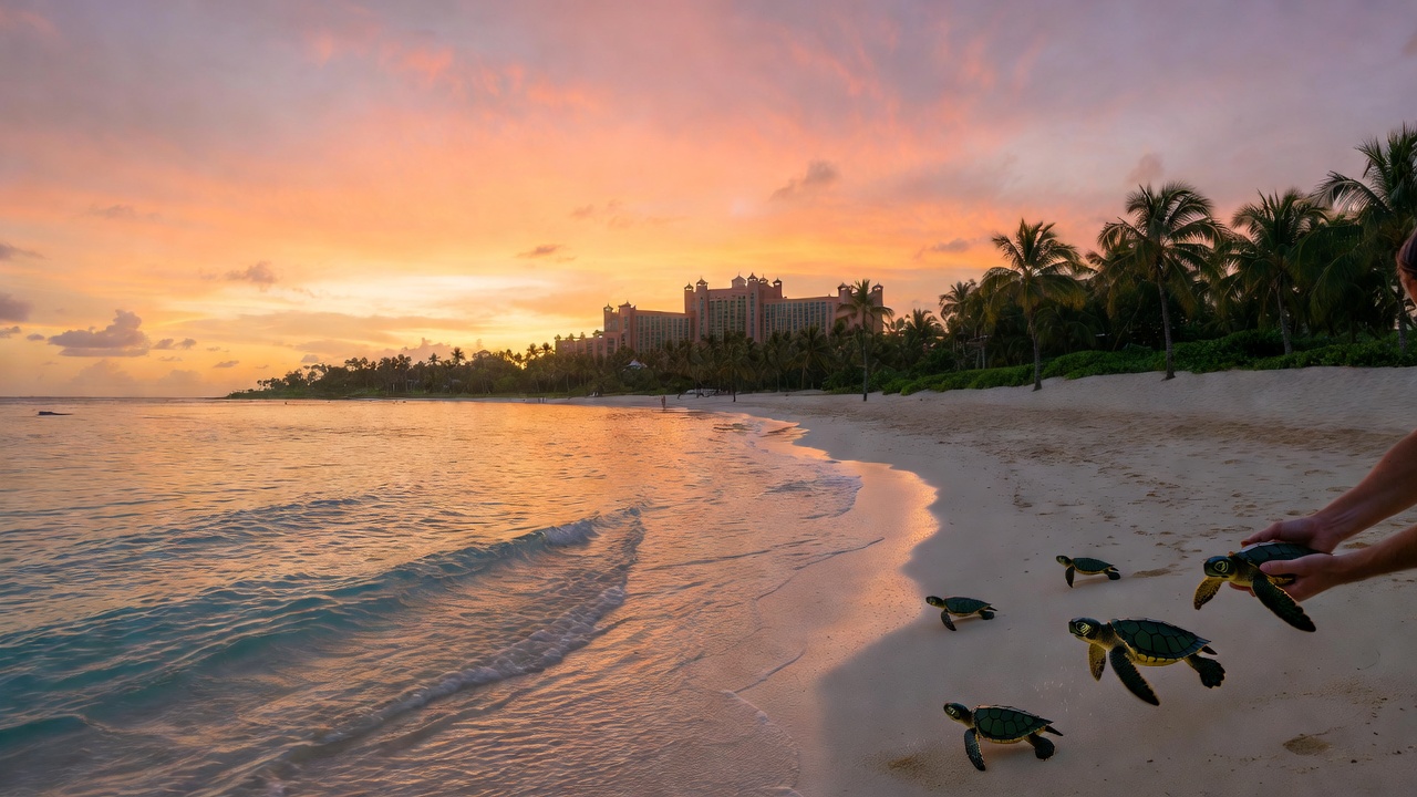 This Bahamas Mega-Resort Now Lets Guests Release Baby Sea Turtles — for a Few Weeks Only