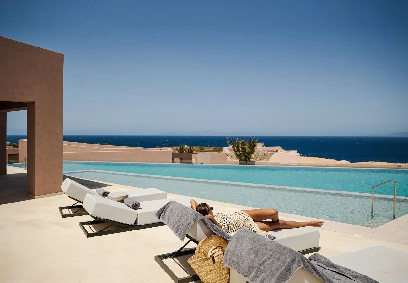 Swimming pool at Domes Novos Santorini, Autograph Collection