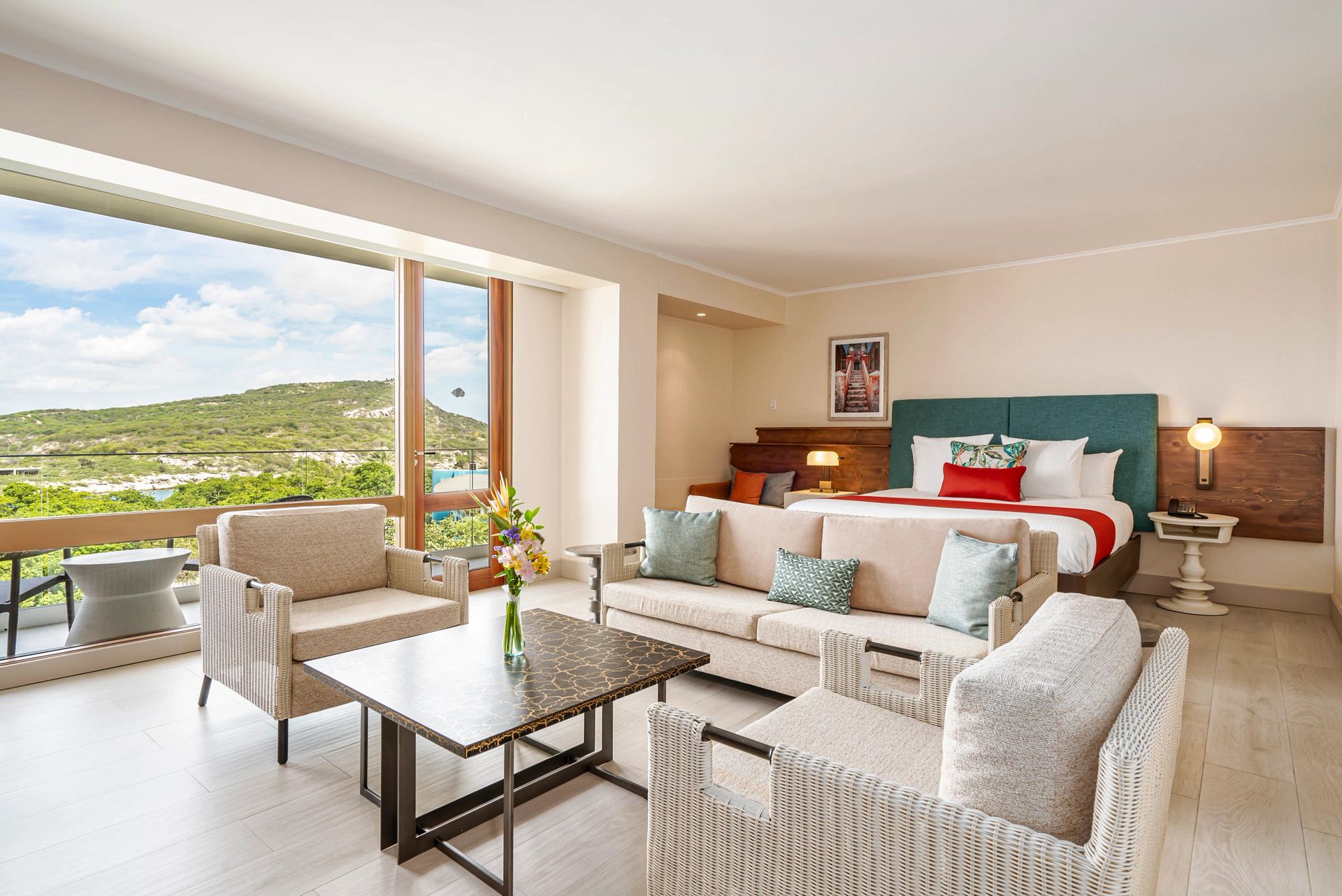 Guest room at Dreams Curaçao Resort, Spa & Casino