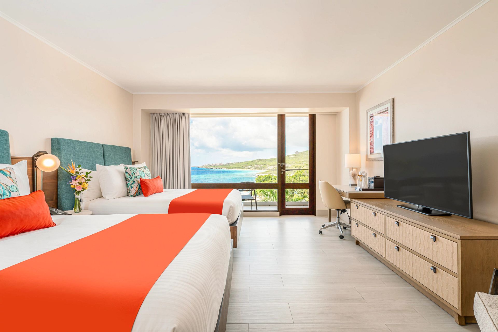 Guest room at Dreams Curaçao Resort, Spa & Casino