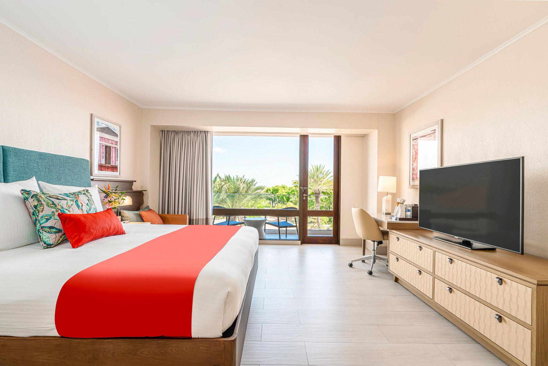Guest room at Dreams Curaçao Resort, Spa & Casino