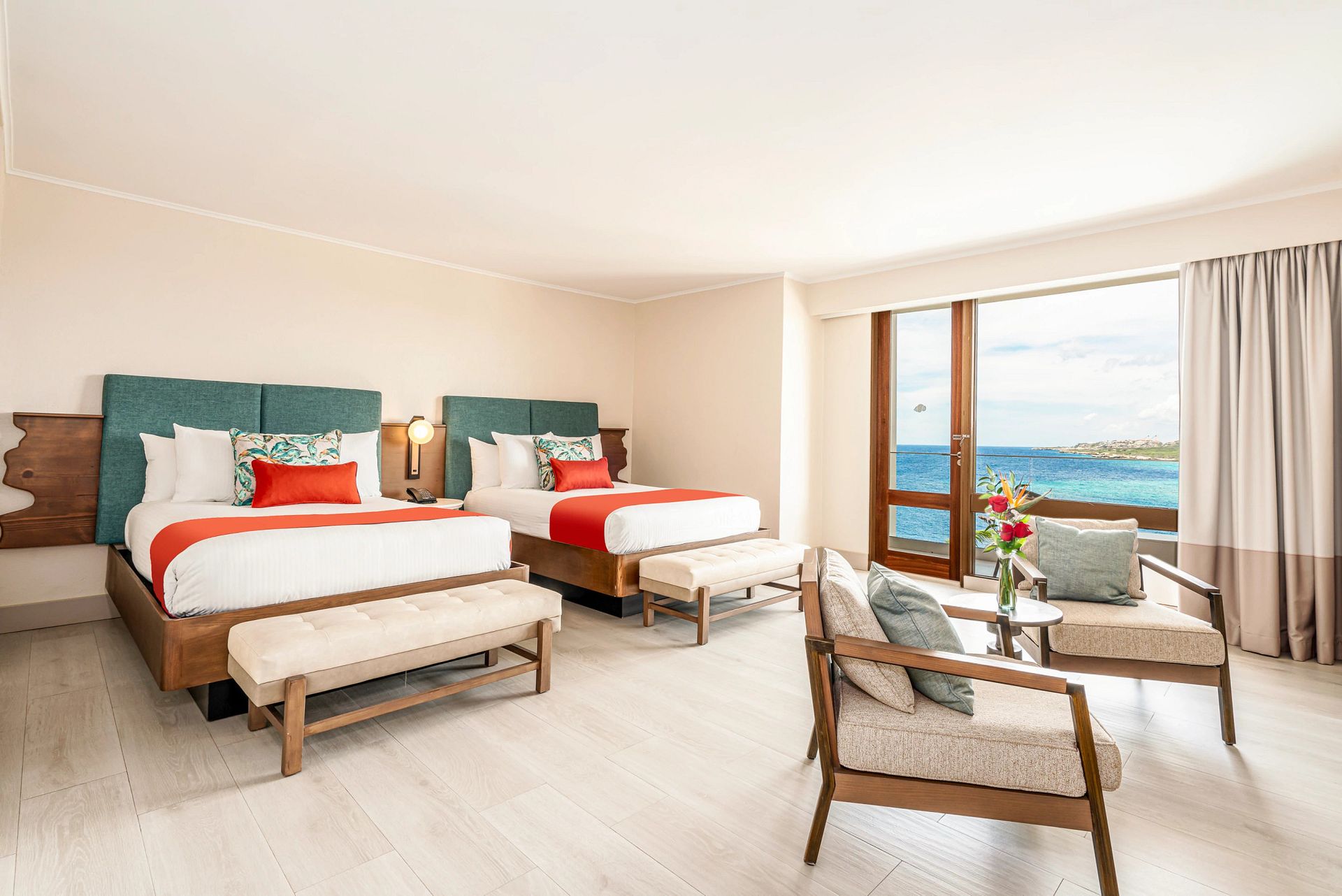 Guest room at Dreams Curaçao Resort, Spa & Casino