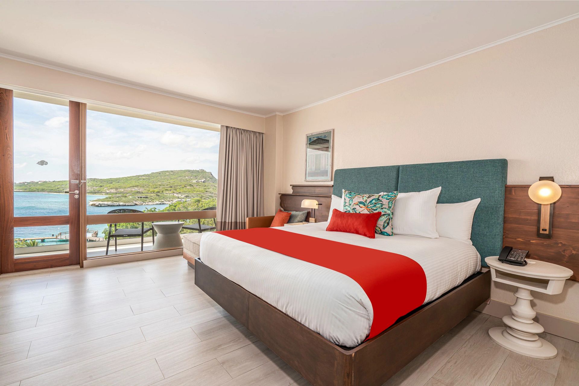 Guest room at Dreams Curaçao Resort, Spa & Casino