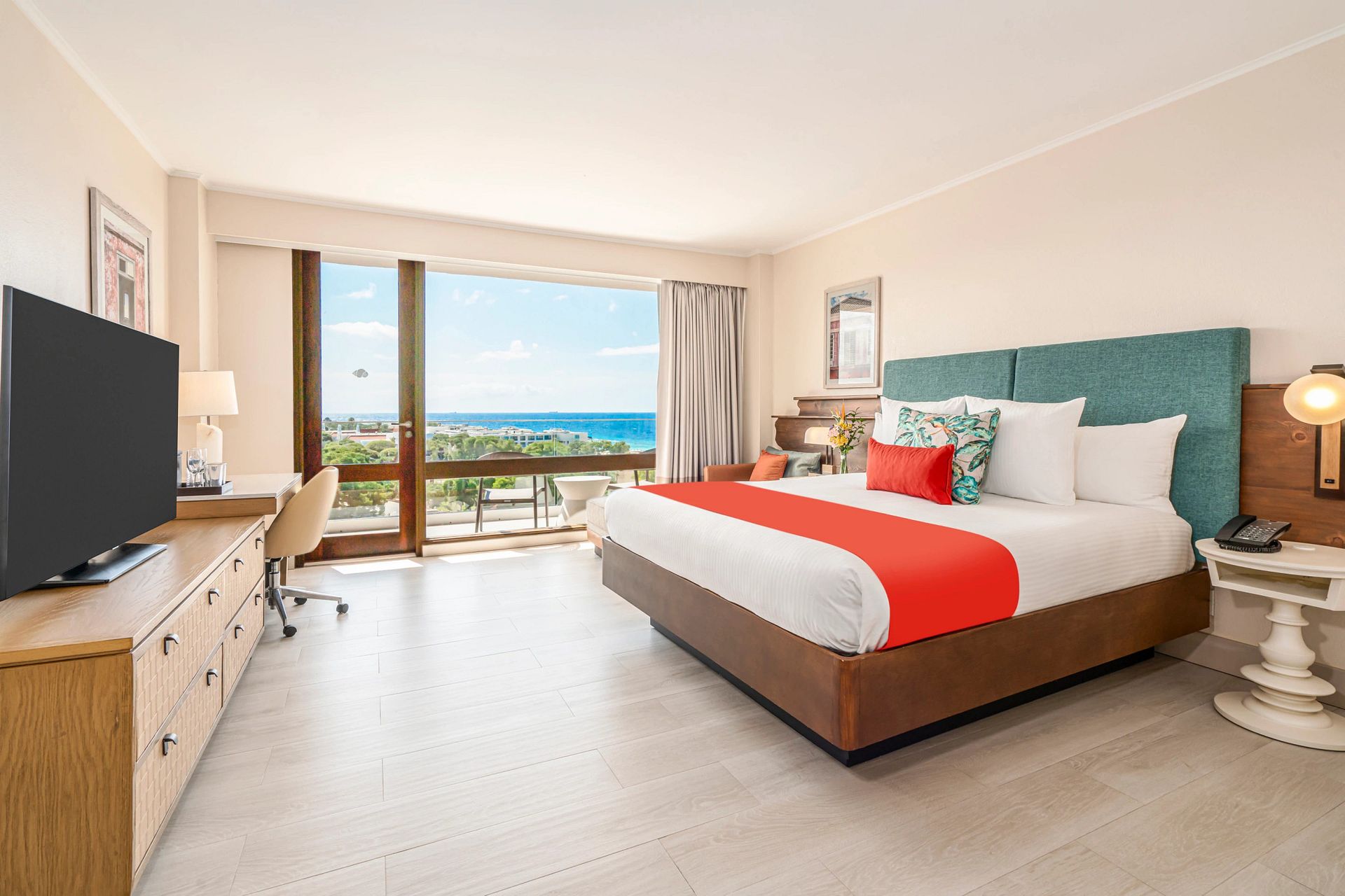 Guest room at Dreams Curaçao Resort, Spa & Casino