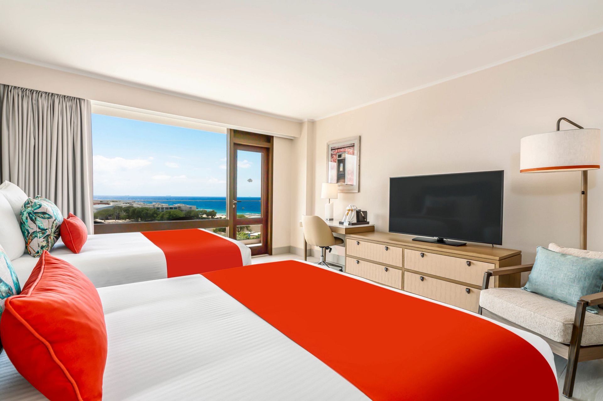 Guest room at Dreams Curaçao Resort, Spa & Casino