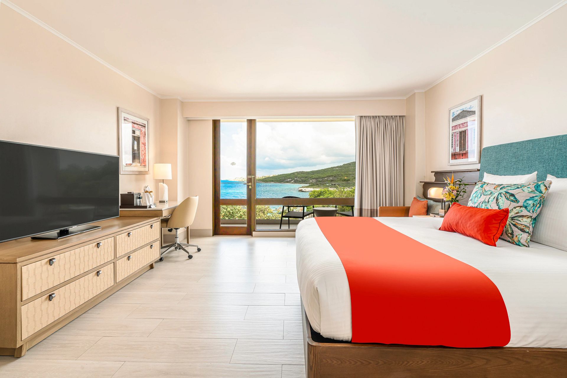 Guest room at Dreams Curaçao Resort, Spa & Casino