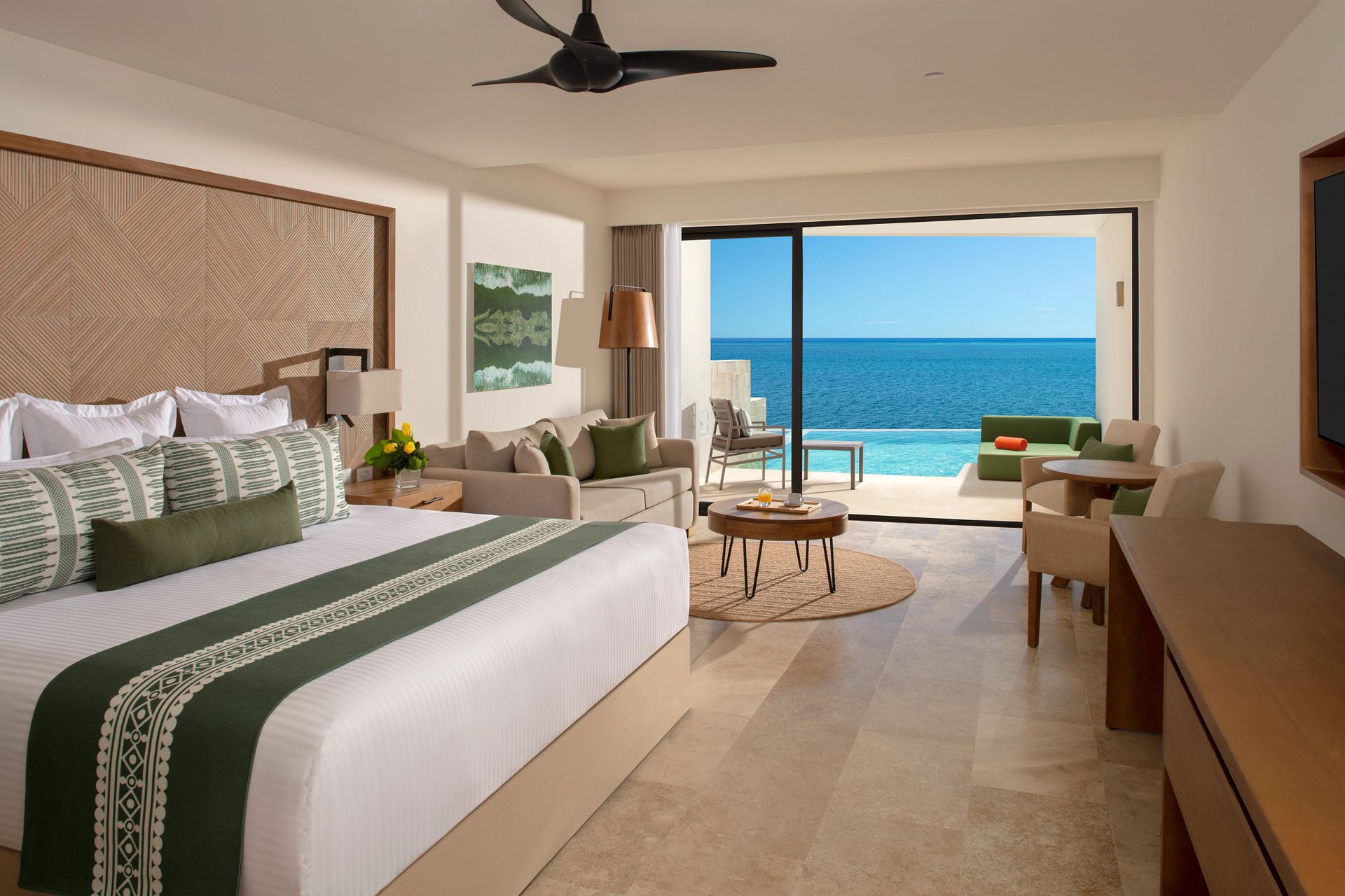 Guest room at Dreams Sapphire Resort & Spa