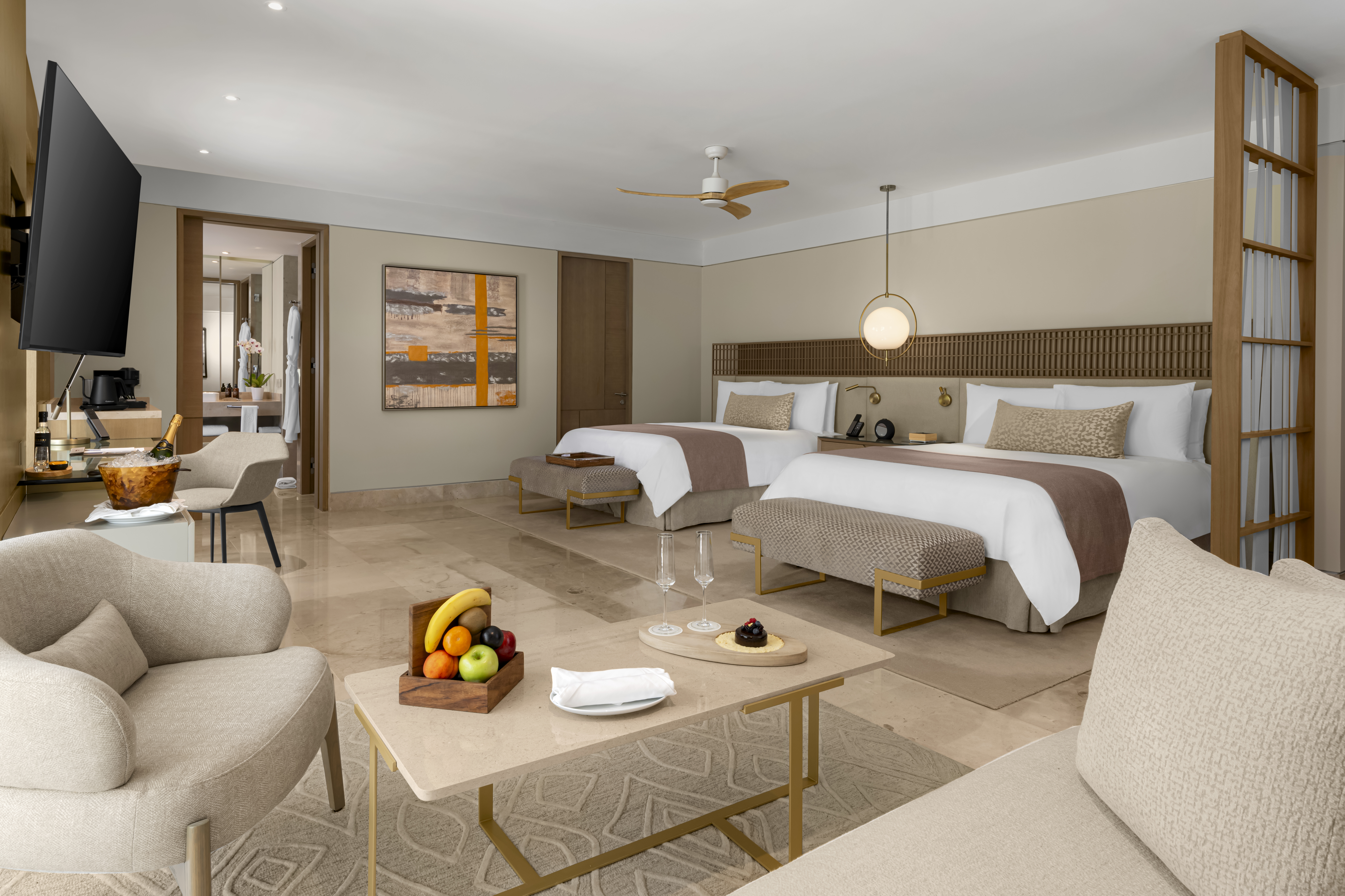 Garden Suite — 888+ sq ft suite with private terrace and outdoor jacuzzi