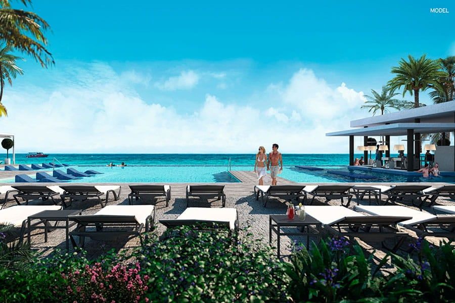 Swimming pool area at Hotel Riu Atoll