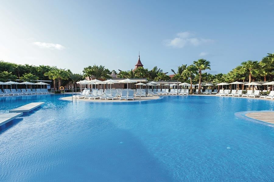 Swimming pool area at Hotel Riu Cabo Verde