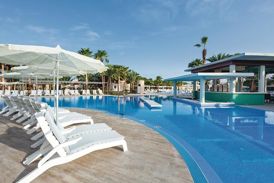 Swimming pool area at Hotel Riu Cabo Verde