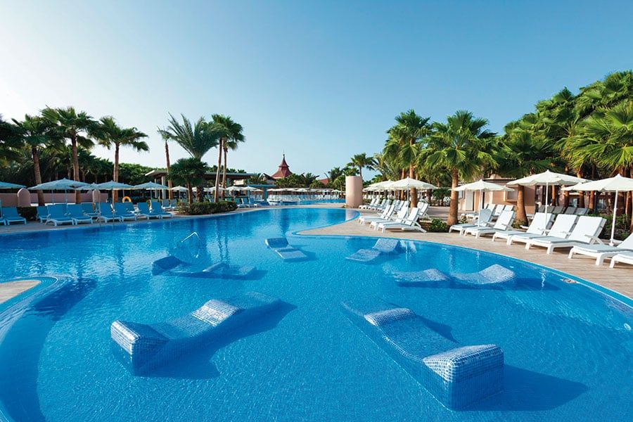 Swimming pool area at Hotel Riu Cabo Verde