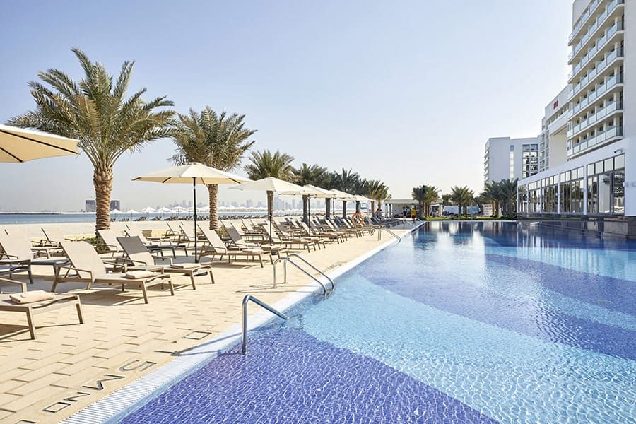 Swimming pool area at Hotel Riu Dubai