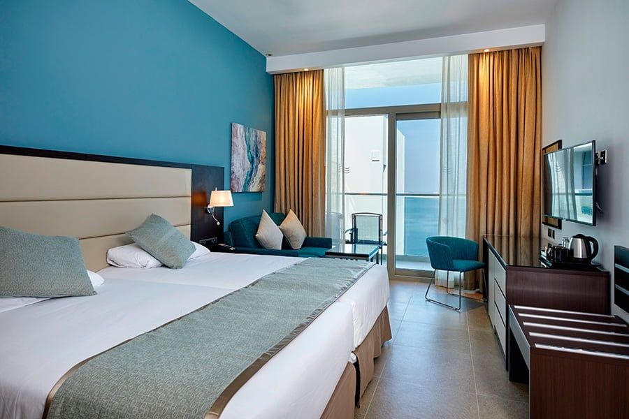 Guest room at Hotel Riu Dubai