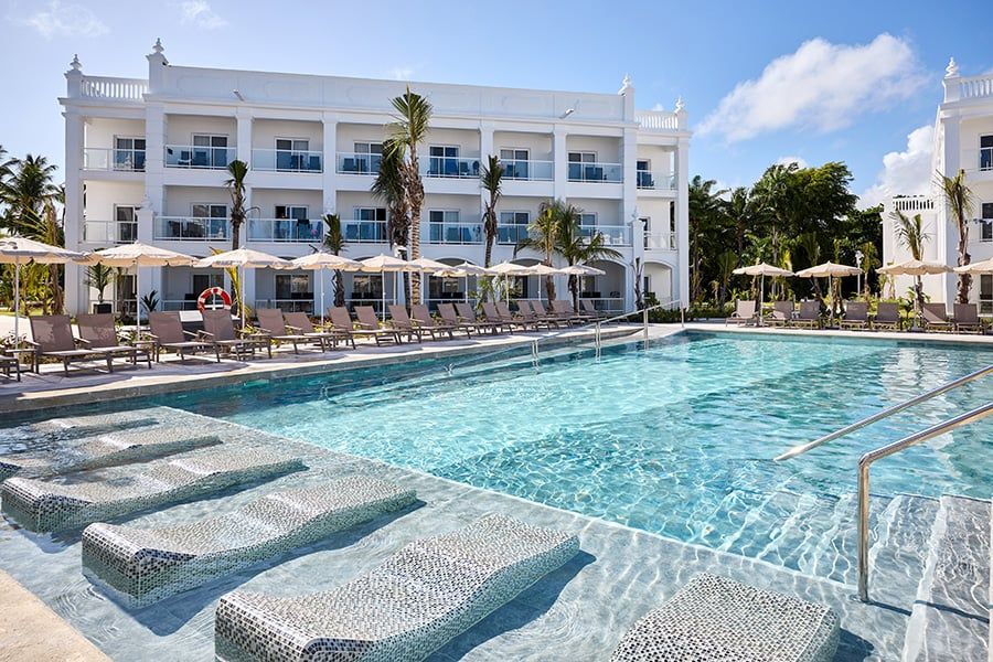 Swimming pool area at Hotel Riu Palace Bavaro