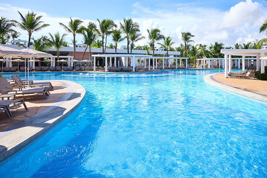 Swimming pool area at Hotel Riu Palace Bavaro