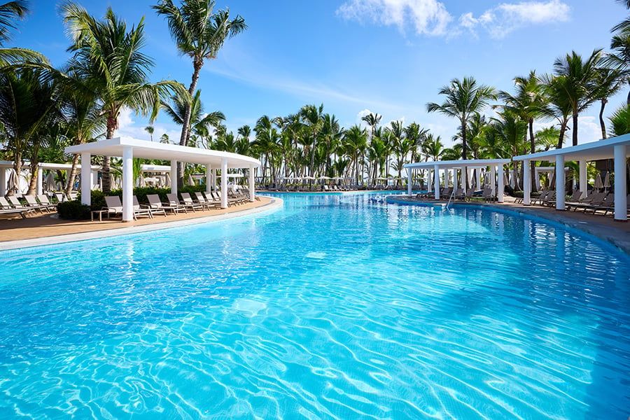 Swimming pool area at Hotel Riu Palace Bavaro