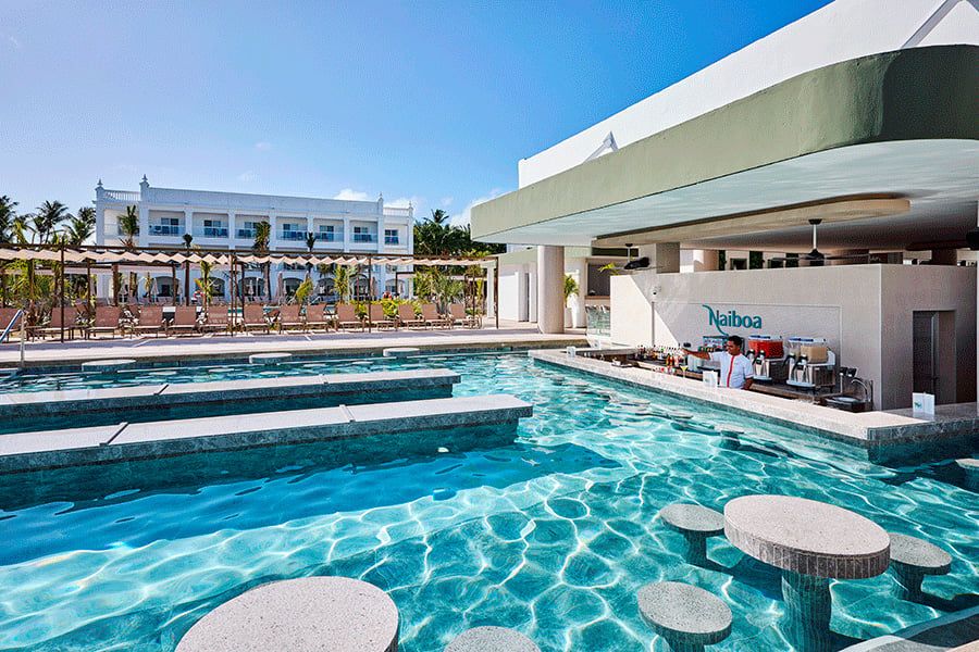 Swimming pool area at Hotel Riu Palace Bavaro