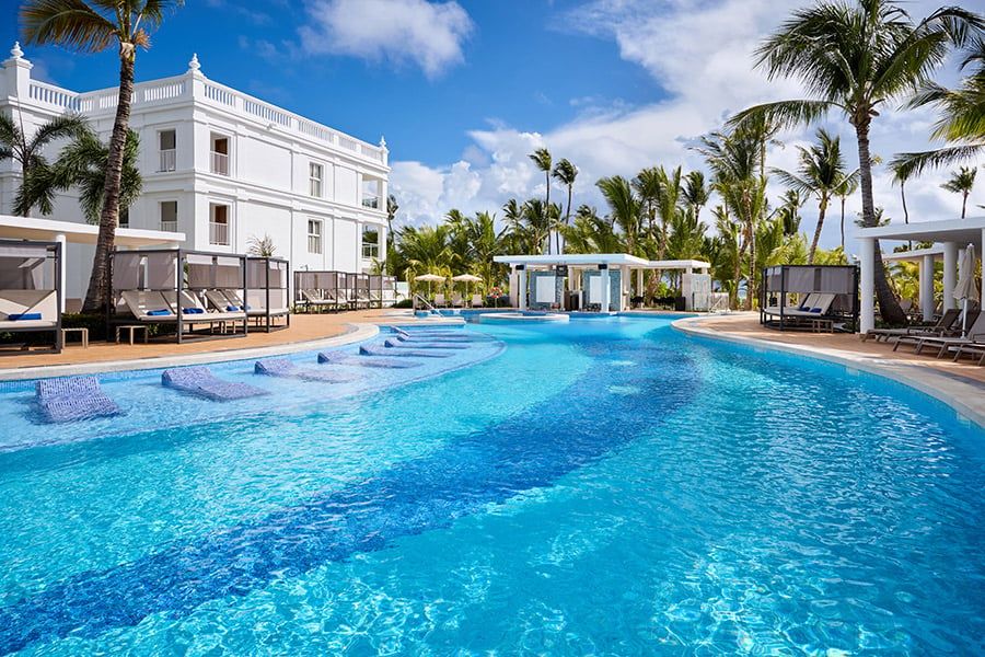 Swimming pool area at Hotel Riu Palace Bavaro