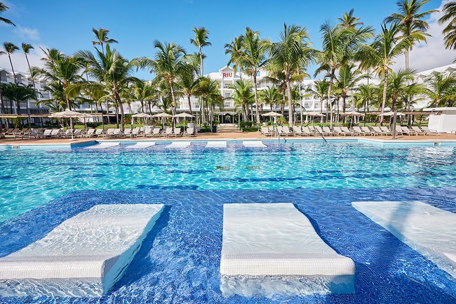 Swimming pool area at Hotel Riu Palace Macao