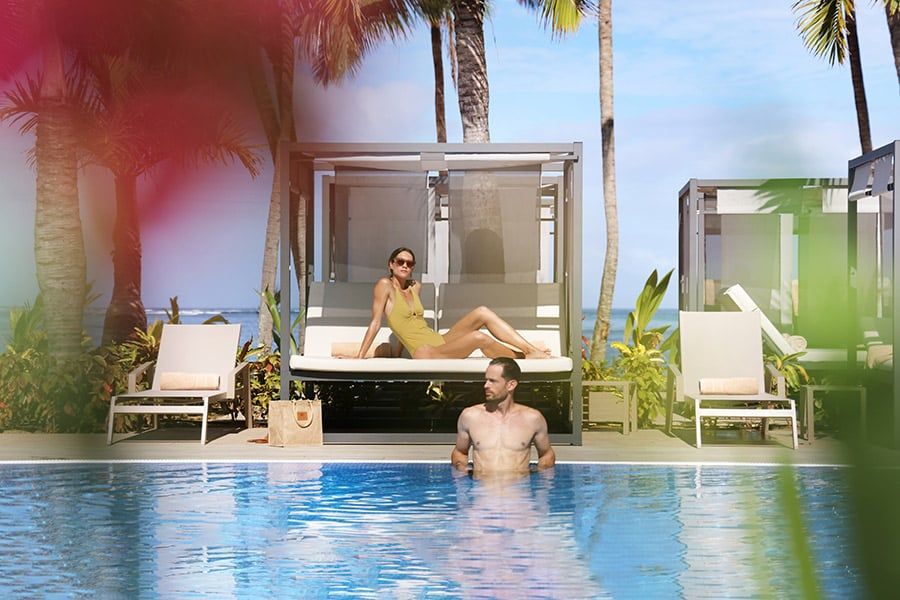 Swimming pool area at Hotel Riu Palace Mauritius