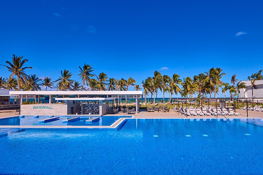 Swimming pool area at Hotel Riu Palace Mauritius