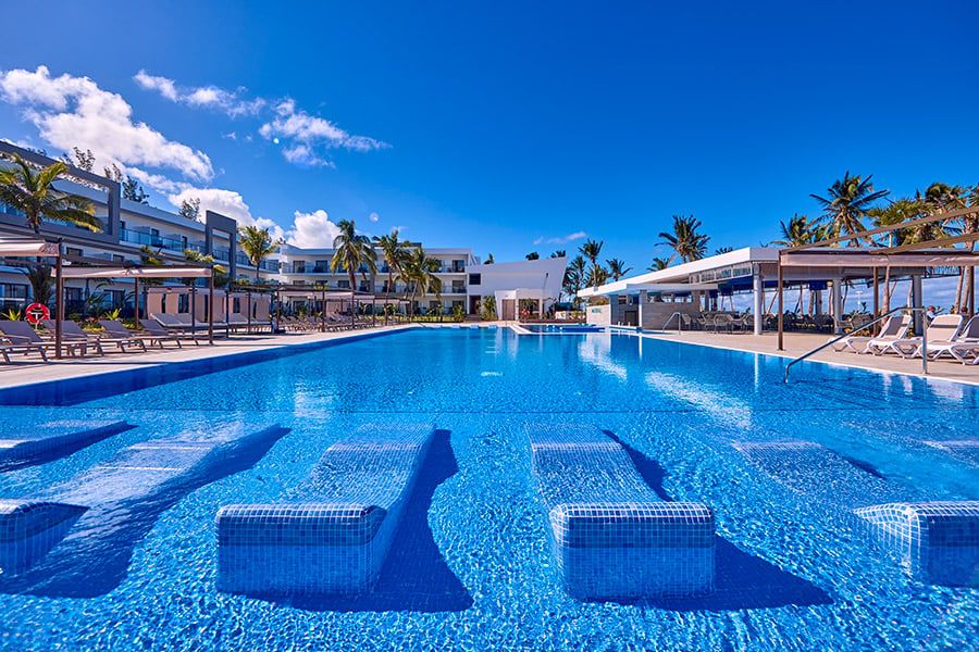 Swimming pool area at Hotel Riu Palace Mauritius
