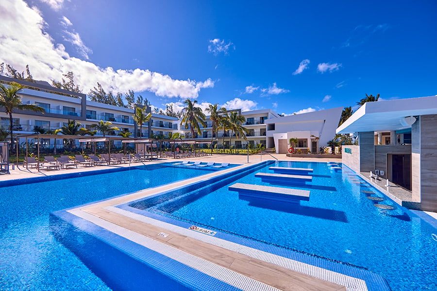 Swimming pool area at Hotel Riu Palace Mauritius