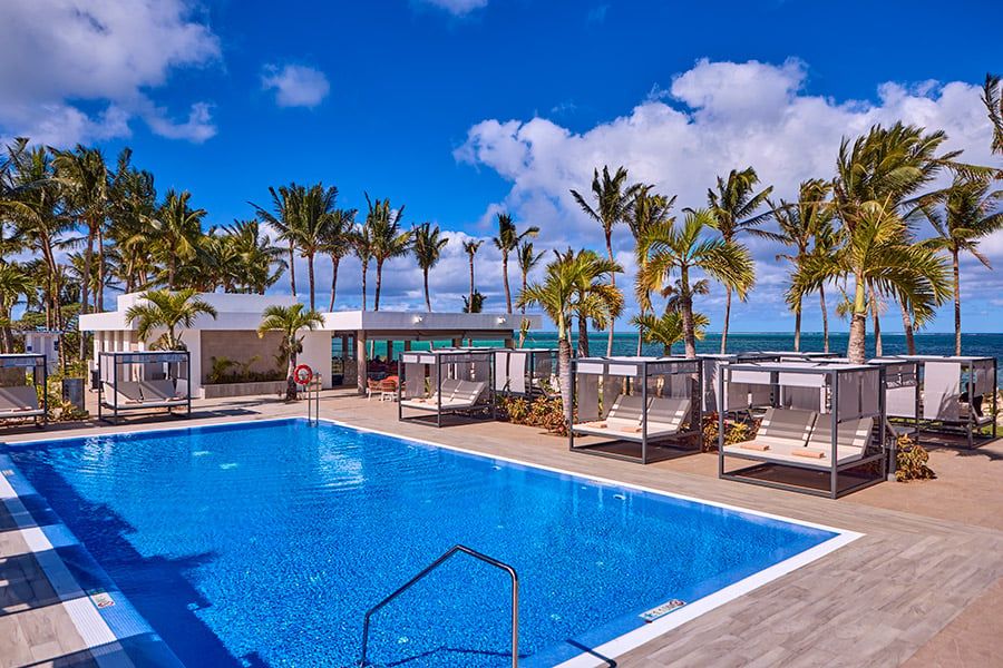 Swimming pool area at Hotel Riu Palace Mauritius