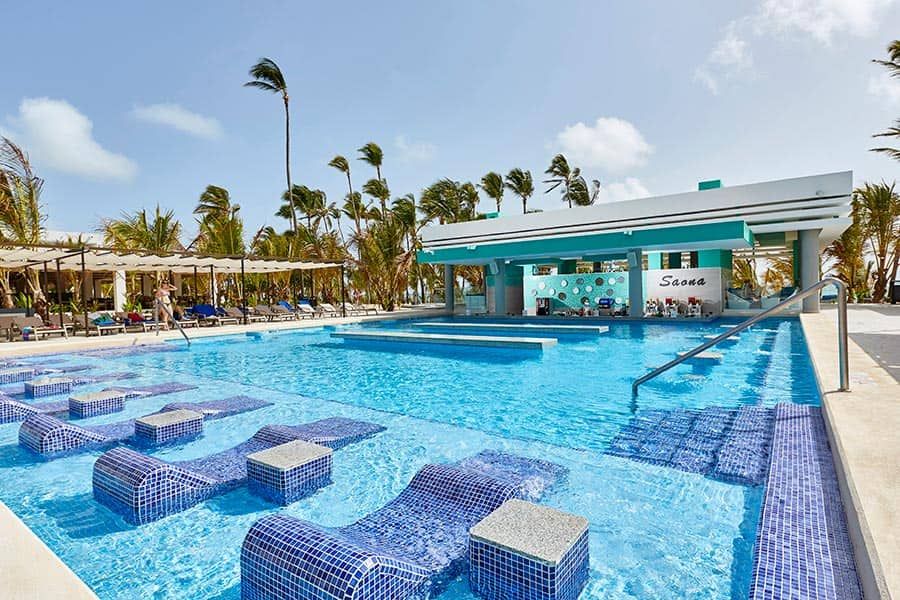 Swimming pool area at Hotel Riu Palace Punta Cana