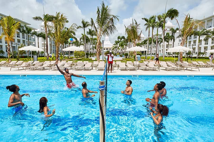 Swimming pool area at Hotel Riu Palace Punta Cana