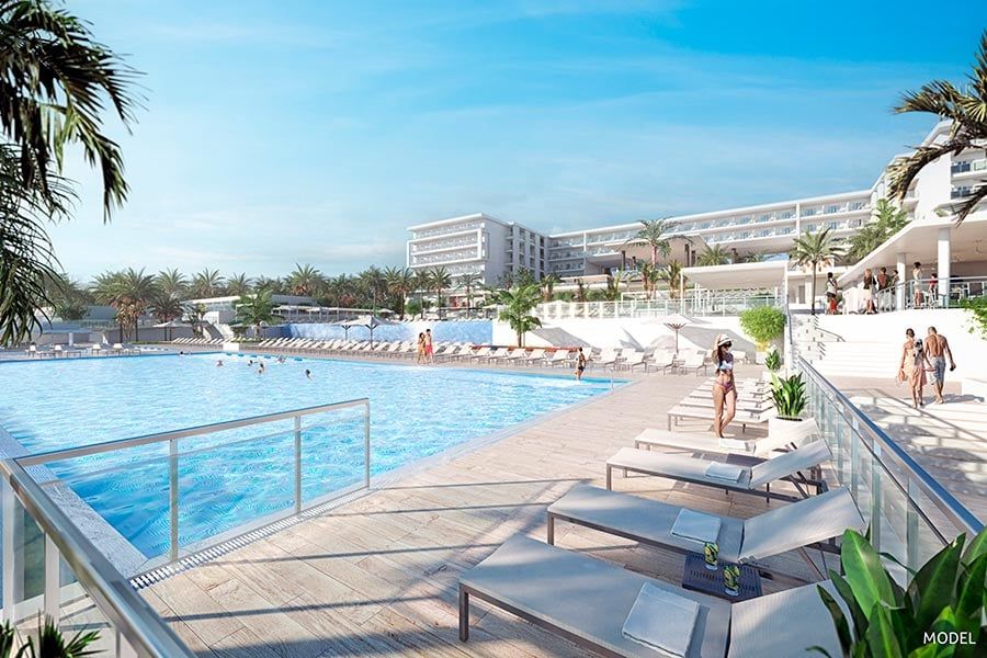 Swimming pool area at Hotel Riu Palace Swahili