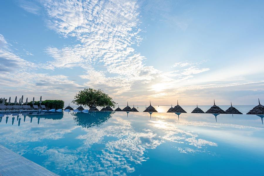Swimming pool area at Hotel Riu Palace Zanzibar