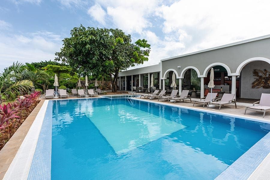 Swimming pool area at Hotel Riu Palace Zanzibar
