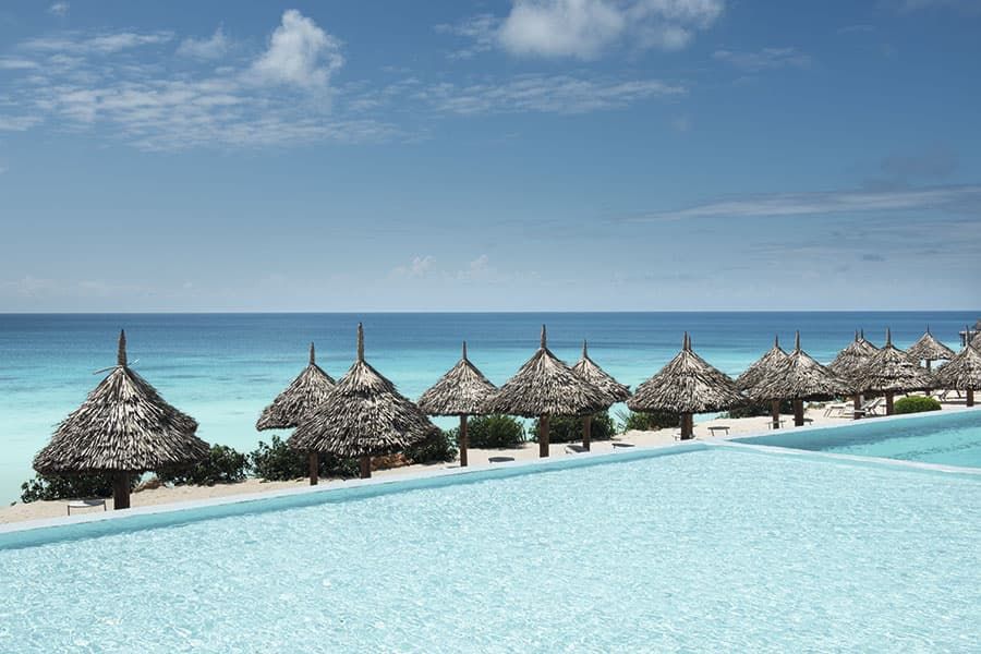 Swimming pool area at Hotel Riu Palace Zanzibar