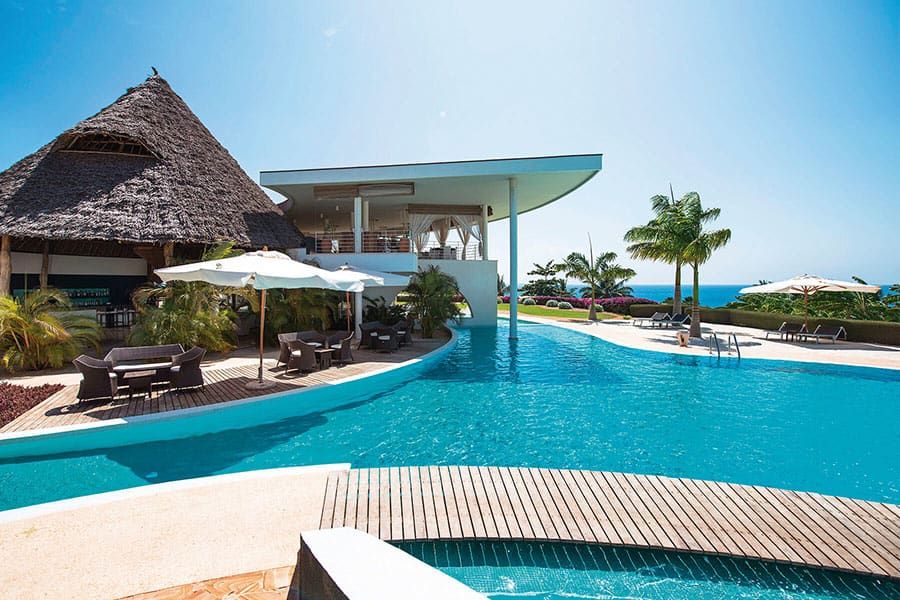 Swimming pool area at Hotel Riu Palace Zanzibar