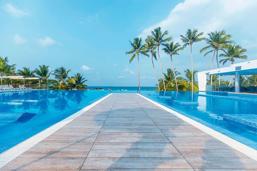 Swimming pool area at Hotel Riu Sri Lanka