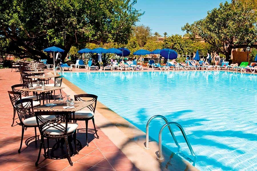 Swimming pool area at Hotel Riu Tikida Garden