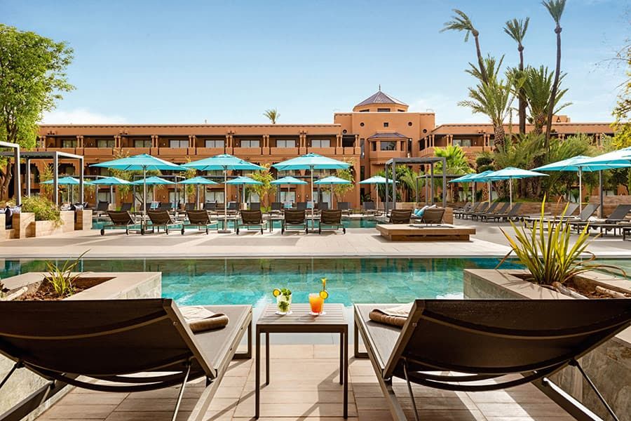 Swimming pool area at Hotel Riu Tikida Garden
