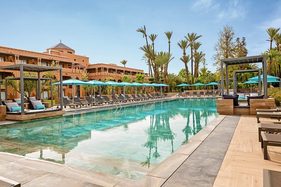 Swimming pool area at Hotel Riu Tikida Garden