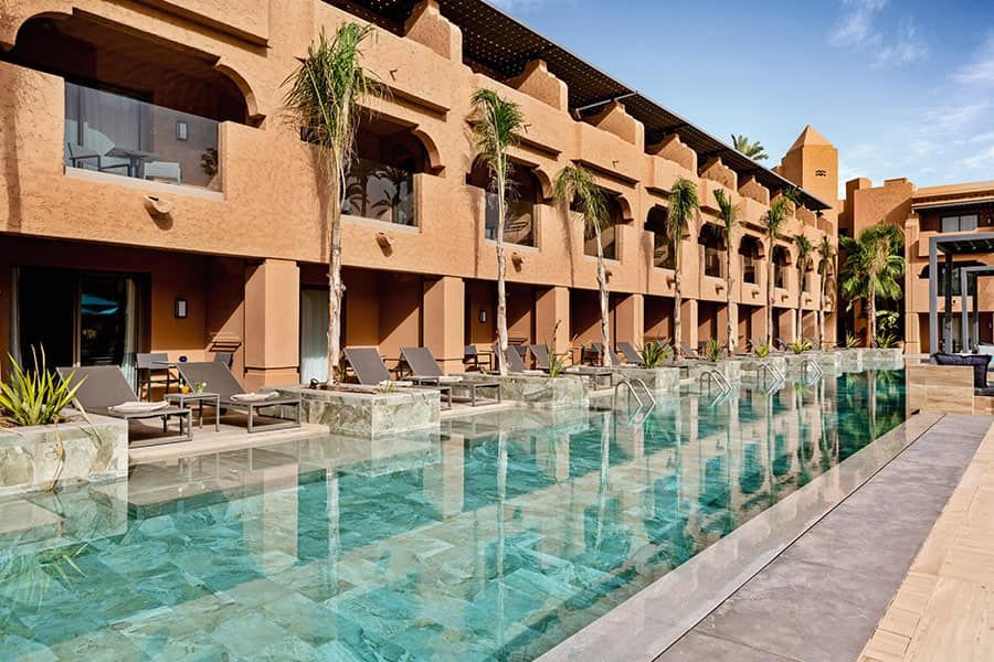 Swimming pool area at Hotel Riu Tikida Garden