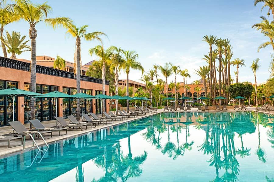 Swimming pool area at Hotel Riu Tikida Garden