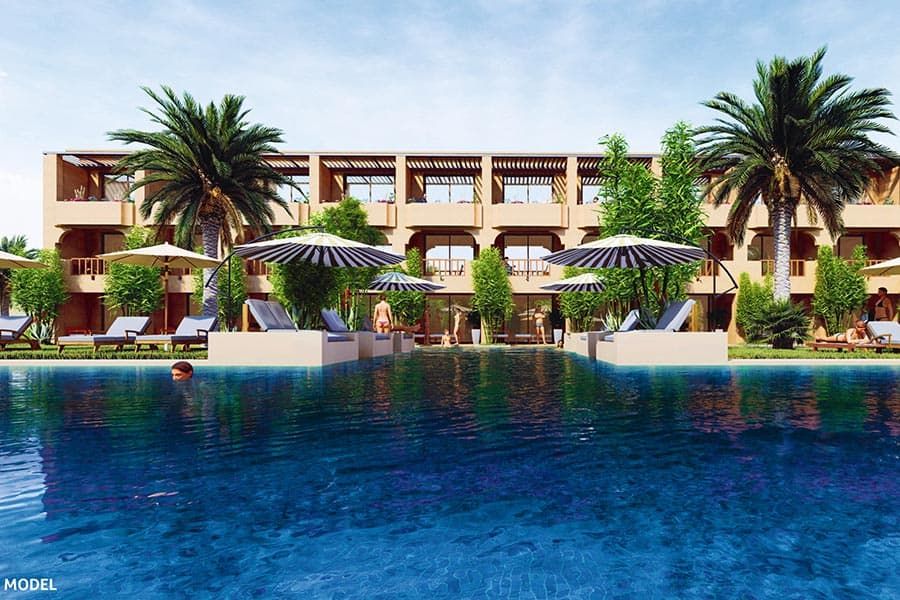 Swimming pool area at Hotel Riu Tikida Garden