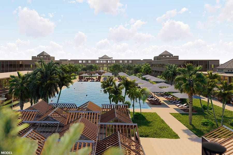 Swimming pool area at Hotel Riu Tikida Garden