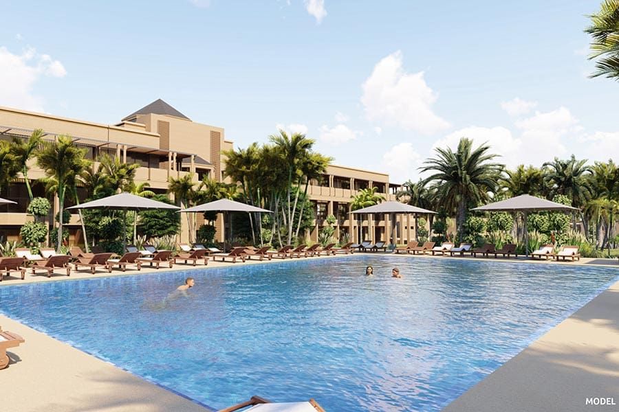 Swimming pool area at Hotel Riu Tikida Garden