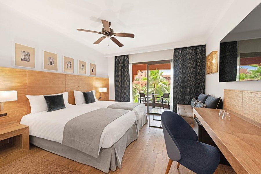 Guest room at Hotel Riu Tikida Garden