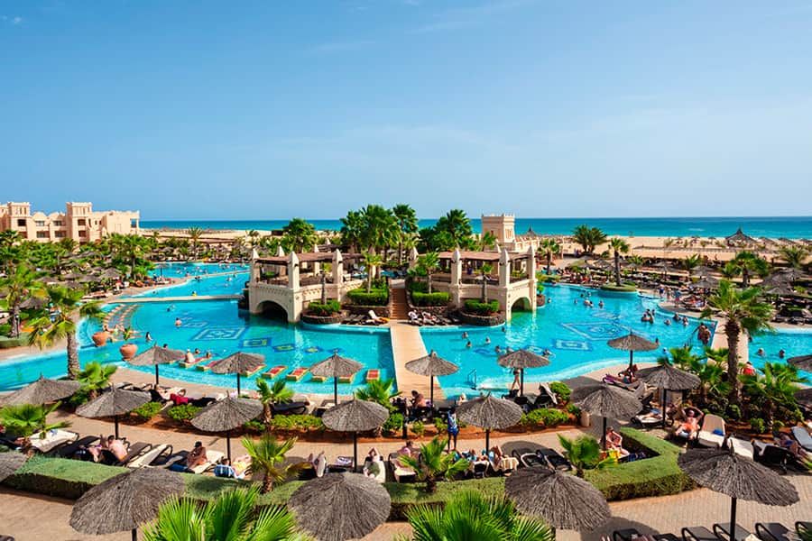 Swimming pool area at Hotel Riu Touareg