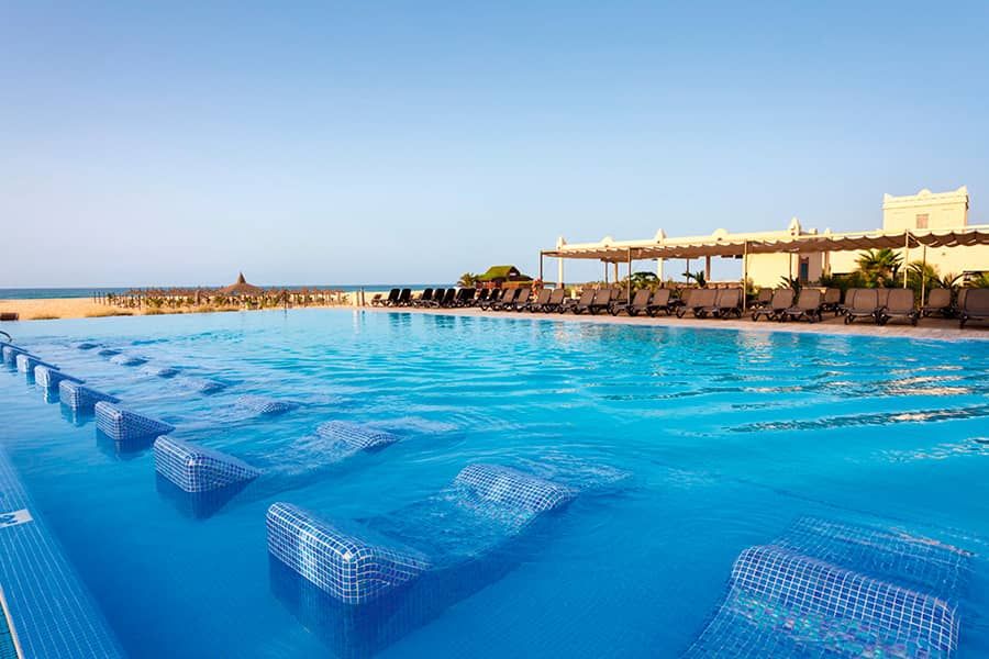 Swimming pool area at Hotel Riu Touareg