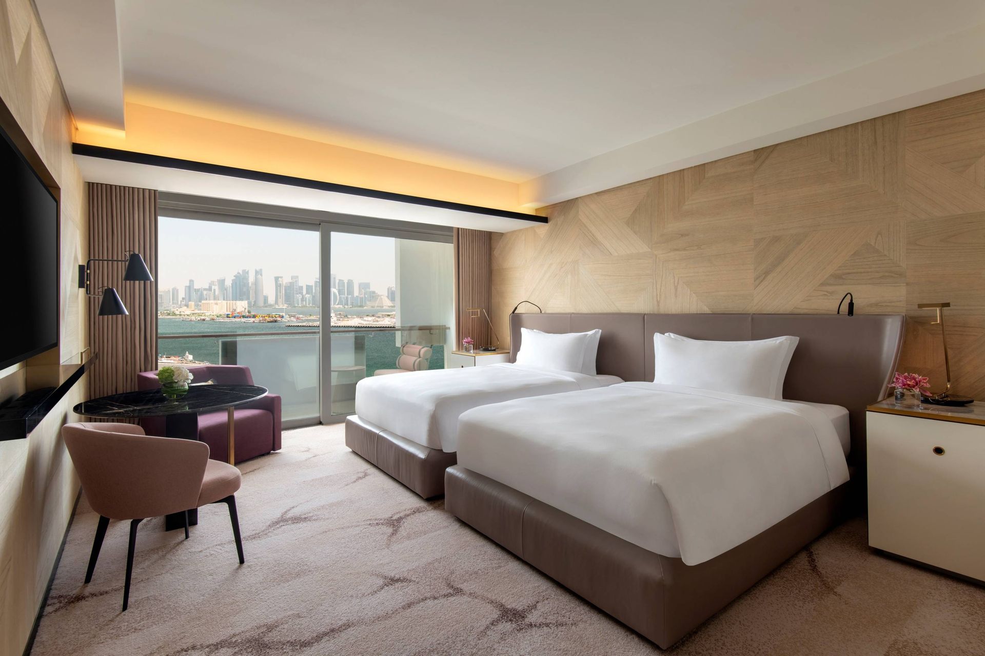 Guest room at Rixos Gulf Hotel Doha