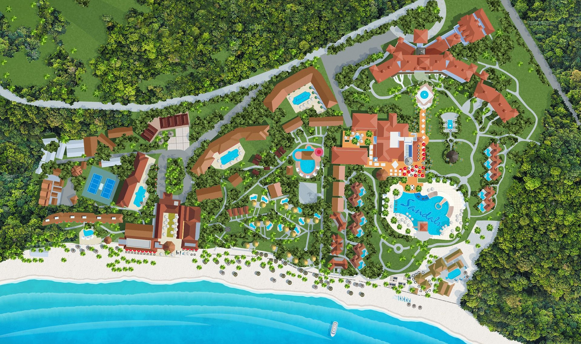 Resort exterior at Sandals Grande Antigua Resort & Spa